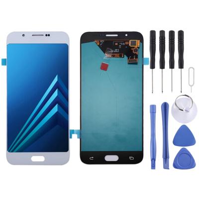 OLED-materiaal LCD-scherm en digitizer volledige assemblage voor Galaxy A8 (wit)