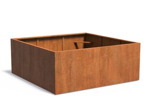 Cortenstaal plantenbak CARREZ 200x200x80cm.