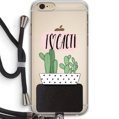 I love cacti: iPhone 6 PLUS / 6S PLUS Transparant Hoesje met koord