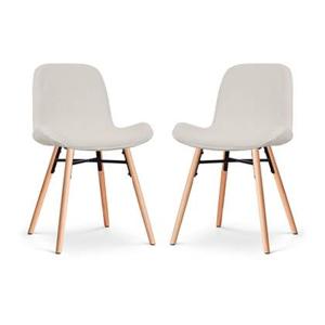 Nolon Nena-Fé Eetkamerstoelen Set van 2 - Ribstof Crème - Hout