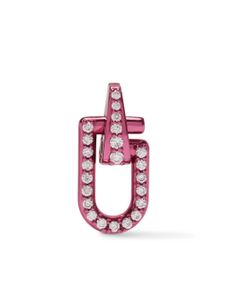 EÉRA puce d'oreille en or blanc 18ct pavée de diamants - Rose