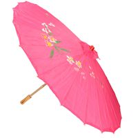 Chinese deco paraplu fuchsia roze 50 cm - thumbnail