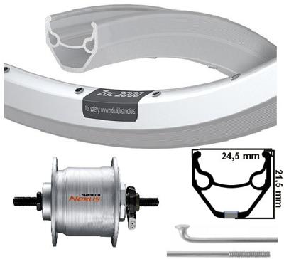 Kgs voorwiel 28inch (622) zac2000 zilver naafdynamo 6v-2.4w vaste