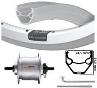 Kgs voorwiel 28inch (622) zac2000 zilver naafdynamo 6v-2.4w vaste