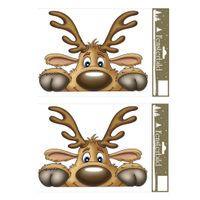 2x stuks velletjes kerst raamstickers rendier 21 x 32 cm