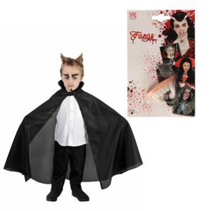 Halloween Dracula/vampier verkleed set - voor kinderen - cape en tanden - zwart