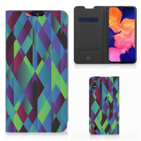 Samsung Galaxy A10 Stand Case Abstract Green Blue - thumbnail