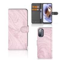 Motorola Moto G31 | G41 | Bookcase | Marble Pink - Origineel Cadeau Vriendin | Portemonnee hoesje