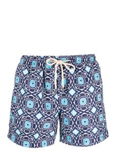 PENINSULA SWIMWEAR short de bain à imprimé géométrique - Bleu