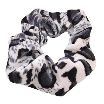 2 PC's Velvet Leopard haar Ring goud fluwelen hoofdband Flanel haar Band haarbal haren zak Flower(Piebald)