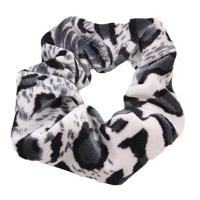 2 PC's Velvet Leopard haar Ring goud fluwelen hoofdband Flanel haar Band haarbal haren zak Flower(Piebald)