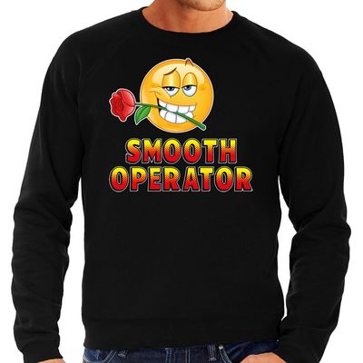 Funny emoticon sweater Smooth operator zwart heren