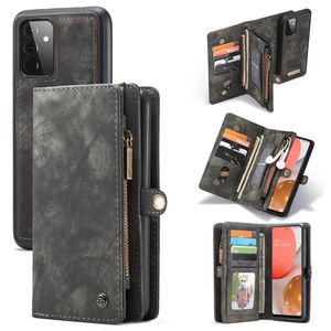 Caseme - vintage 2 in 1 portemonnee hoes - Samsung Galaxy A72 - Zwart