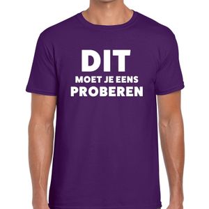 Dit moet je eens proberen beurs/evenementen t-shirt paars heren