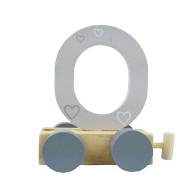JeP kids houten treinletter O-zilver