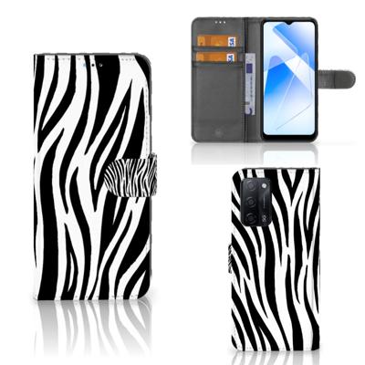 OPPO A16/A16s/A54s | Telefoonhoesje | Met pasjeshouder | Zebra