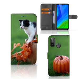 Huawei P Smart 2020 Telefoonhoesje met Pasjes Kitten