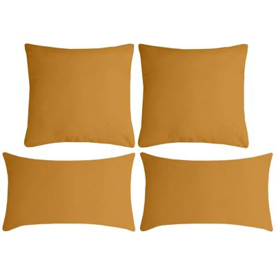 Stof Textile sierkussen Nelson - 4x - okergeel - 2 formaten - polyester