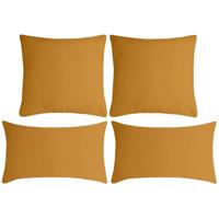 Stof Textile sierkussen Nelson - 4x - okergeel - 2 formaten - polyester Stof Textile sierkussen Nelson - 4x - okergeel - 2 formaten - polyester