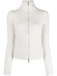 MARANT ÉTOILE funnel-neck zip-up fleece cardigan - Tons neutres