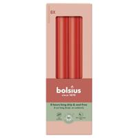 Bolsius dinerkaars 8 stuks delicate red 23 cm