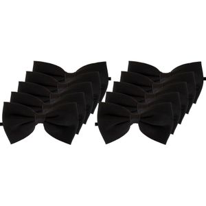 10x Zwarte verkleed vlinderstrikjes 13 cm voor dames/heren    -