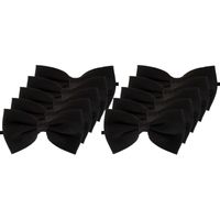10x Zwarte verkleed vlinderstrikjes 13 cm voor dames/heren    - - thumbnail