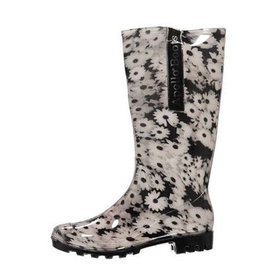 XQ regenlaarzen met bloemenprint wit