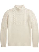 Polo Ralph Lauren pull Anchor en maille Aran - Tons neutres - thumbnail