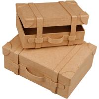 Creativ Company Papier-maché koffers handgemaakt, set van 2
