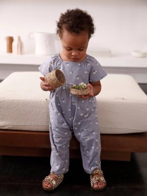 Vertbaudet meisjes jumpsuit met vlindermouwen hemelsblauw
