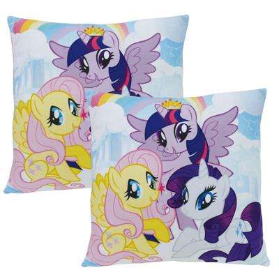 Kussentje My Little Pony thema - 2x - 35 x 35 cm - sierkussen - bankkussen - kussens