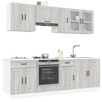 8-delige Keukenkastenset Kalmar bewerkt hout grijs sonoma eiken