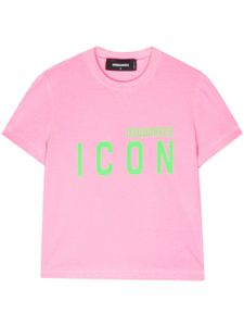 DSQUARED2 t-shirt Spray Icon en coton - Rose