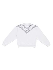 Marcelo Burlon County Of Milan Kids sweat en coton à imprimé bandana - Blanc