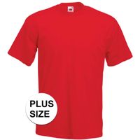 Set van 2x stuks grote maten basic rood t-shirt voor heren, maat: 3XL (46/58) - thumbnail