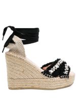 Manebi espadrilles compensées Gaia 110 mm à ornements - Noir - thumbnail