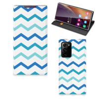 Samsung Galaxy Note 20 Ultra | Hoesje met Magneet | Zigzag Blauw