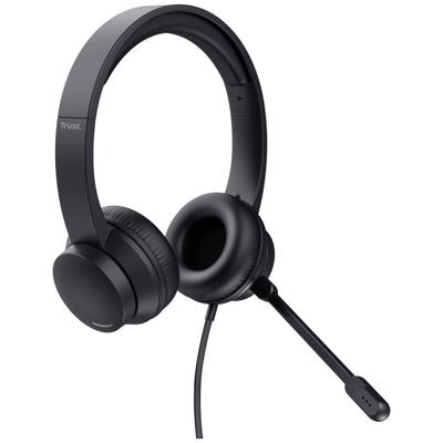 Trust HS-201 Over Ear headset Computer Kabel Stereo Zwart