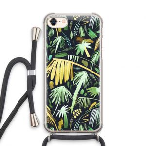 Tropical Palms Dark: iPhone 8 Transparant Hoesje met koord