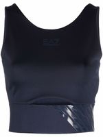 Ea7 Emporio Armani brassière de sport à logo imprimé - Bleu - thumbnail