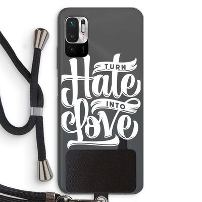Turn hate into love: Xiaomi Redmi Note 10 5G Transparant Hoesje met koord