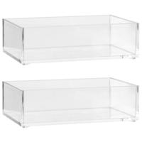 Set van 2x stuks 5five sieraden/make-up houder - bakje/box - 16 x 9.5 x 5 cm - kunststof