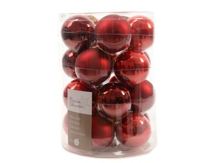 Kerstbal glas rode mix 60mm assortie - Ksd