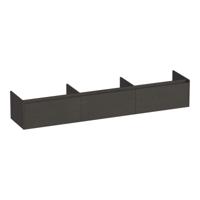 Brauer Embrace - Onderkast - 220 cm - met 3 Softclose Lades Greeploos en 0 cm - Sifon Uitsparingen - Timber Anthracite