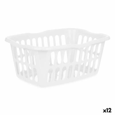 Mand Wit Polypropyleen 50 L 58 x 24 x 42 cm (12 Stuks)
