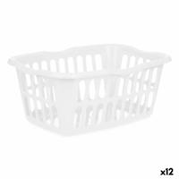 Mand Wit Polypropyleen 50 L 58 x 24 x 42 cm (12 Stuks)