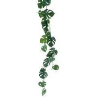 Bellatio Design kunstplant/hangplant slinger - Monstera - groen - 180 cm