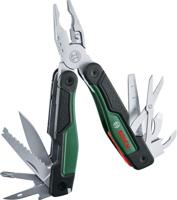 Bosch Groen 16-in-1 multitool (16-in-1 multitool (punttang, nijptang, draadschaar, 2x schroevendraaier (SL4/6, PH), metrisch liniaal, mes, zaag, vijl,