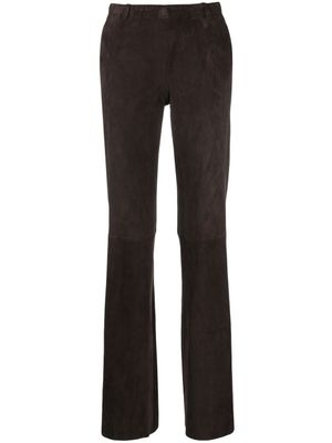 Stouls pantalon en daim à coupe évasée - Marron